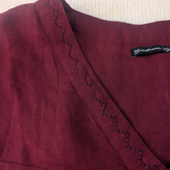 Burgundy Linen Gudrun Sjoden Dress - Picture 4 of 7